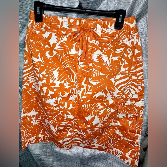Liz Claiborne - Orange Floral Knee Length Khaki Skirt Women’s Size - 4 - Picture 5 of 5